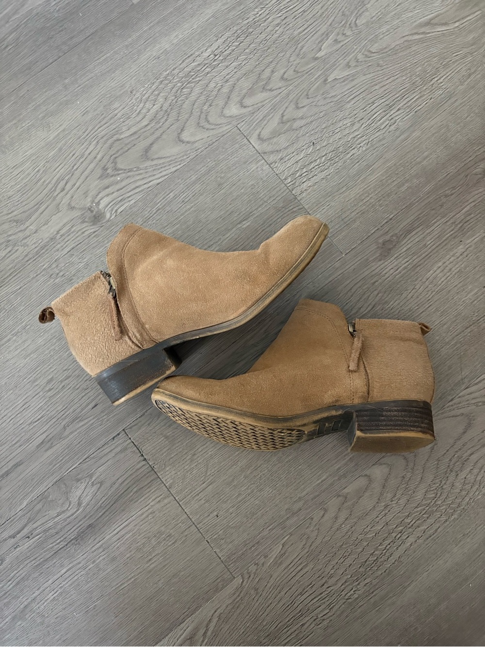 Toms Tan Suede Ankle Booties